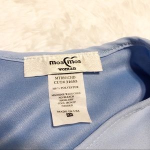 Moa Moa Tops - 2x Moa Moa Woman Layered Blue Shirt Moa Moa Tops - 2x Moa Moa Woman Layered Blue Shirt